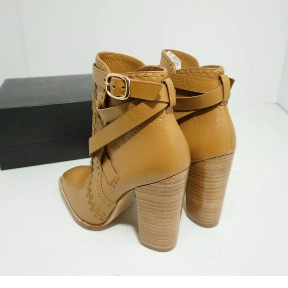 🆕Rachel Zoe Tan Platform High Heels Ankle Boots - Picture 6 of 7